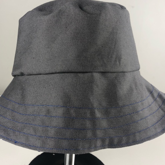 Bucket Hat Gray Denim & Penn State University Fabric New Handmade Nittany Lions - Picture 4 of 9